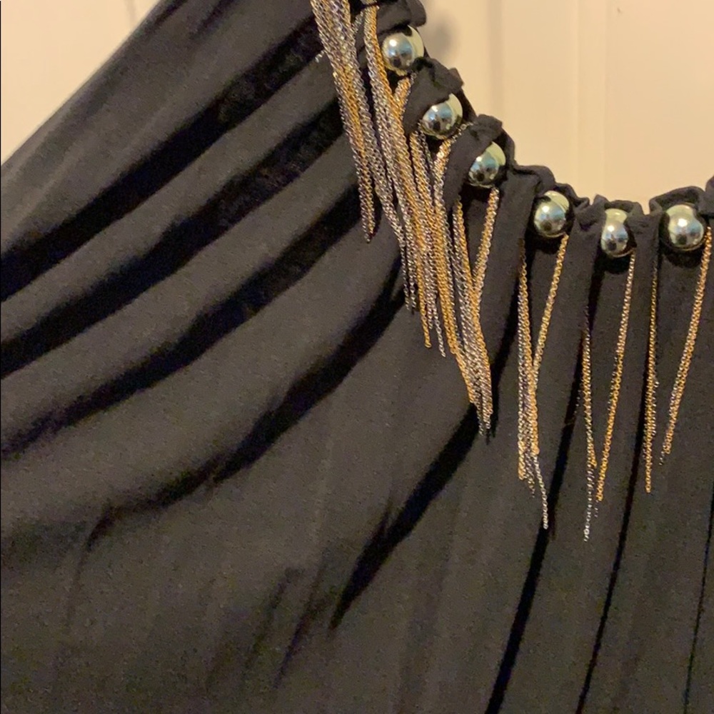 Metal fringe embellished halter top by La Rok